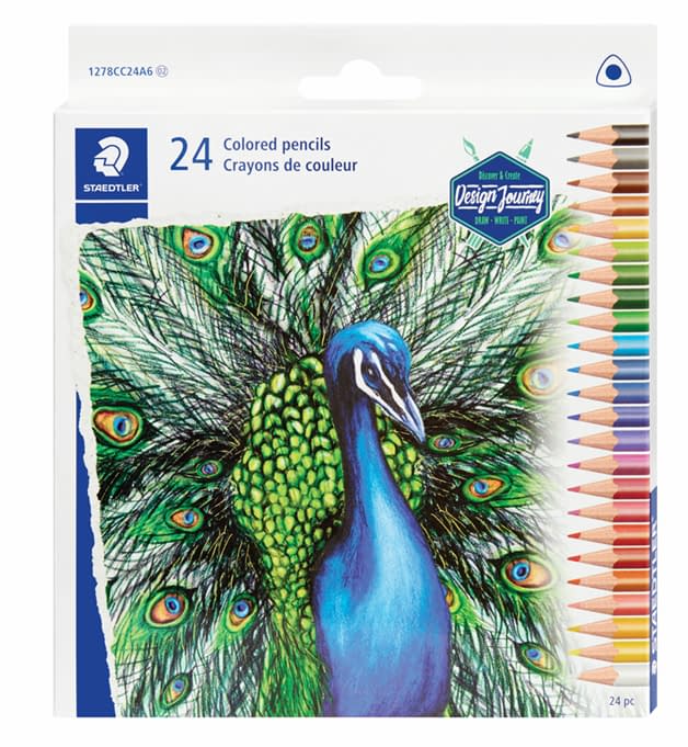 Staedtler Triangular Coloured Pencils (pre-sharpened) (24 Pack) - Image 1