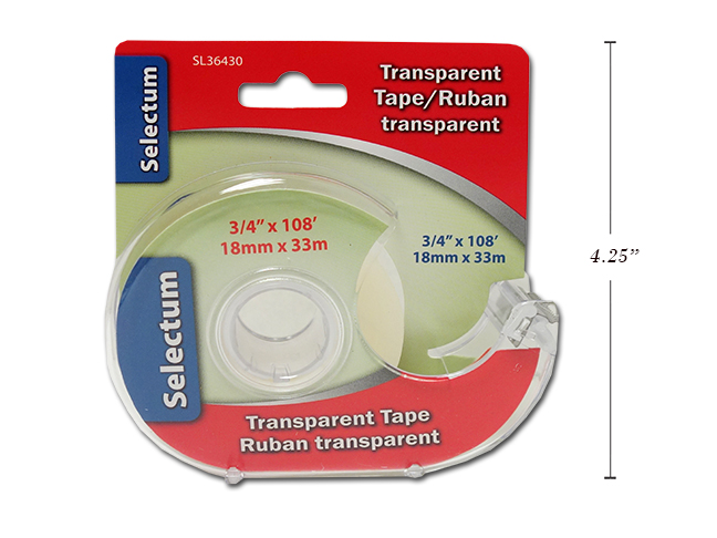 Selectum Transparent Tape w/ Dispenser (3/4" x 33 m.) - Image 1