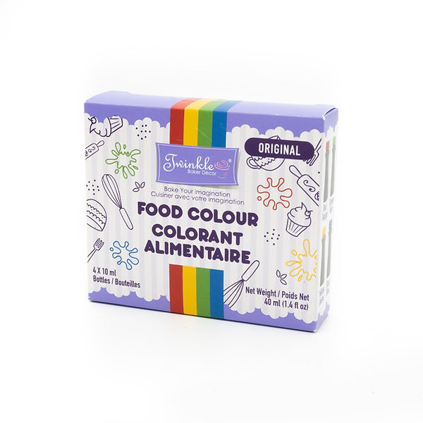 Food Colouring 4 Pack (7ml each: Red, Blue, Green, Yellow) - Image 1
